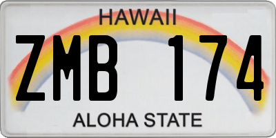 HI license plate ZMB174