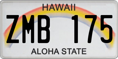 HI license plate ZMB175