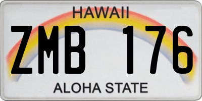 HI license plate ZMB176