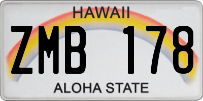 HI license plate ZMB178