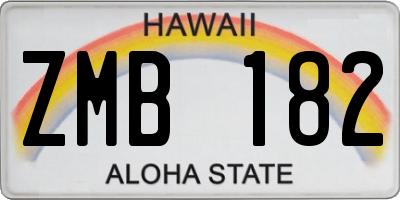 HI license plate ZMB182