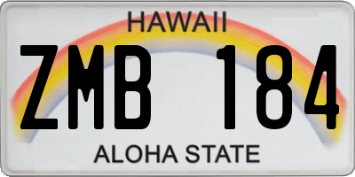 HI license plate ZMB184