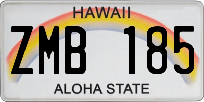 HI license plate ZMB185