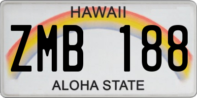 HI license plate ZMB188