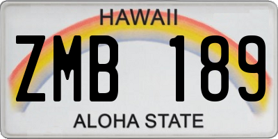 HI license plate ZMB189