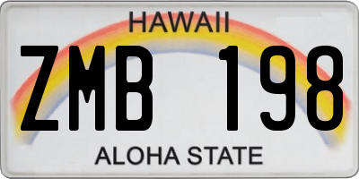 HI license plate ZMB198