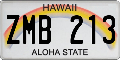 HI license plate ZMB213