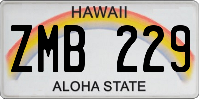 HI license plate ZMB229