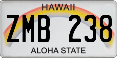 HI license plate ZMB238