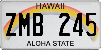 HI license plate ZMB245