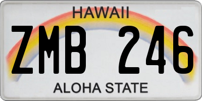HI license plate ZMB246