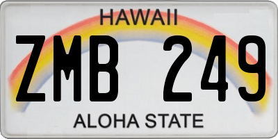 HI license plate ZMB249