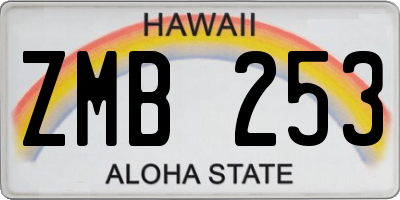 HI license plate ZMB253