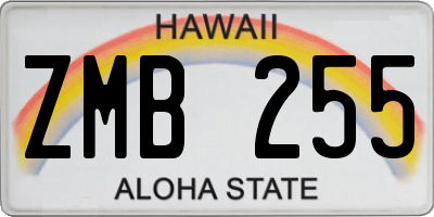 HI license plate ZMB255