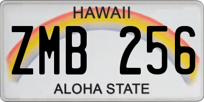 HI license plate ZMB256