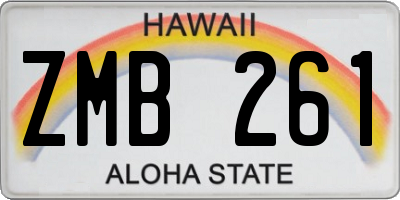HI license plate ZMB261