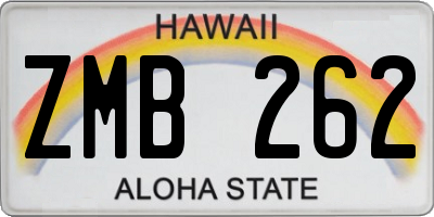 HI license plate ZMB262