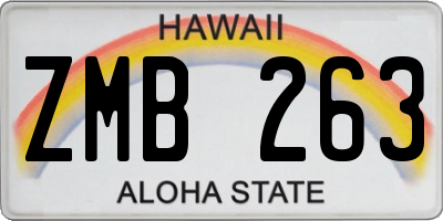 HI license plate ZMB263