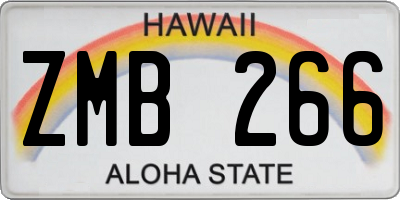 HI license plate ZMB266