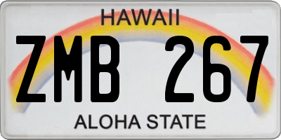 HI license plate ZMB267