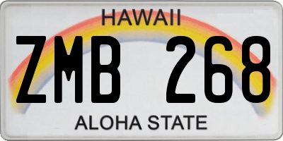 HI license plate ZMB268