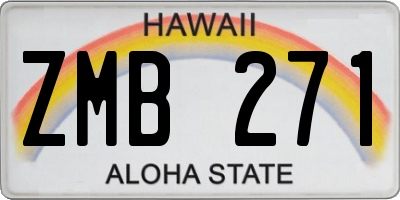 HI license plate ZMB271