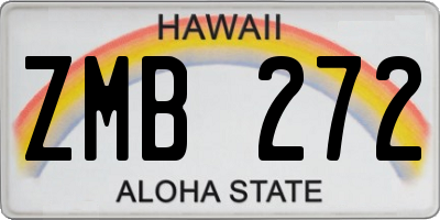 HI license plate ZMB272