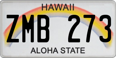 HI license plate ZMB273
