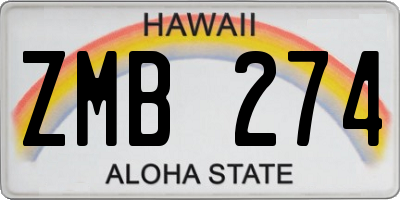 HI license plate ZMB274