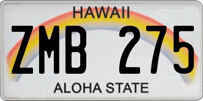 HI license plate ZMB275