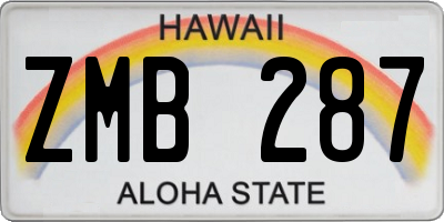 HI license plate ZMB287