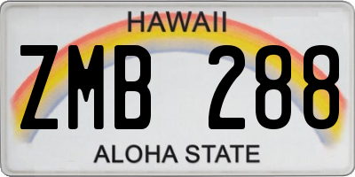 HI license plate ZMB288