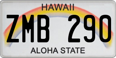 HI license plate ZMB290