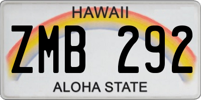 HI license plate ZMB292