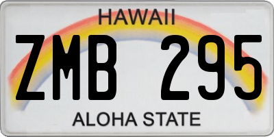 HI license plate ZMB295