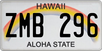HI license plate ZMB296