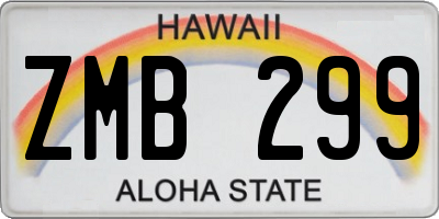HI license plate ZMB299