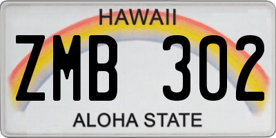 HI license plate ZMB302