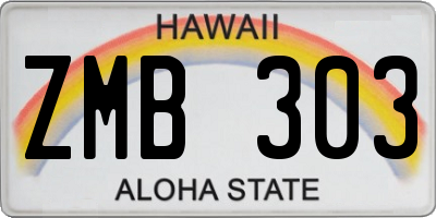 HI license plate ZMB303