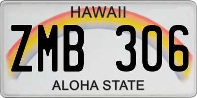 HI license plate ZMB306