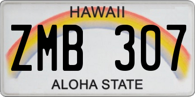 HI license plate ZMB307