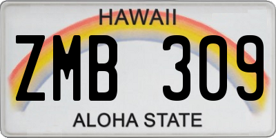 HI license plate ZMB309