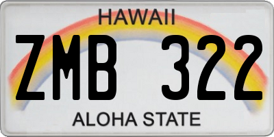 HI license plate ZMB322