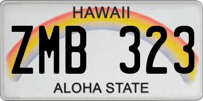 HI license plate ZMB323