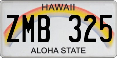 HI license plate ZMB325