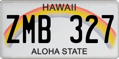 HI license plate ZMB327