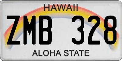 HI license plate ZMB328