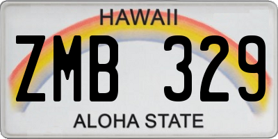 HI license plate ZMB329