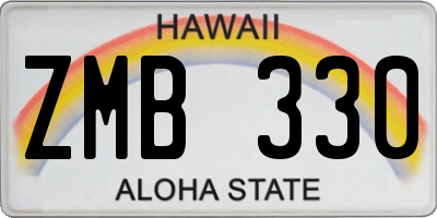 HI license plate ZMB330