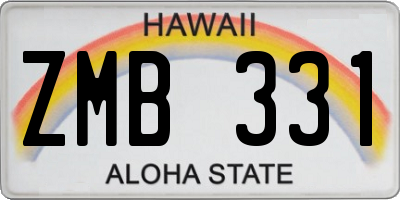 HI license plate ZMB331